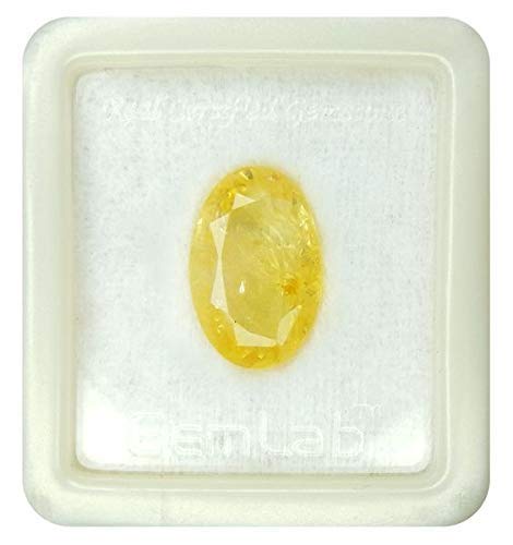 Saphir Pukhraj non chauffé jaune naturel Ceylan 3,25 ratti AMZ15235