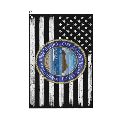 NAZIIQW US & Seal Golf Towel 24"x16" with Carabiner