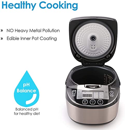 Midea Rice Cooker Slow Cooker Multi Cooker 10 Cup With Steamer Basket For Rice Food Vegetable Egg Automatic Keep Warm Led Digital Control #TOP1