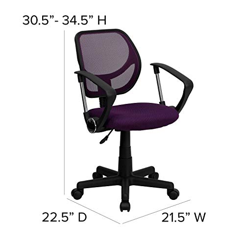 Flash Furniture Low Back Purple Mesh Swivel Task Office Chair With Arms #TOP4