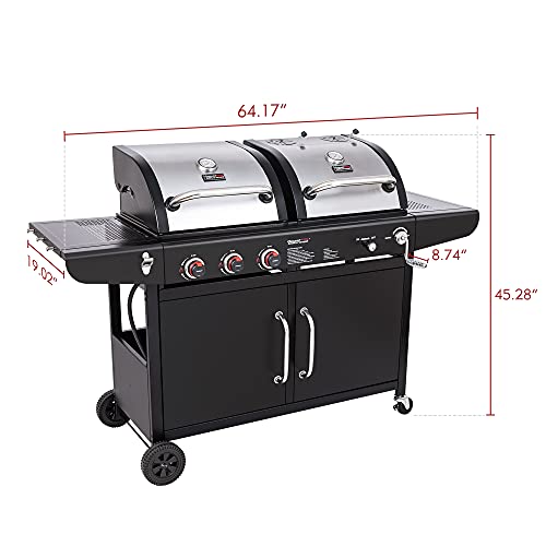 Royal Gourmet Zh3002N 3-Burner 25,500-Btu Dual Fuel Gas And Charcoal Grill Combo, Cabinet Style, Black #TOP6