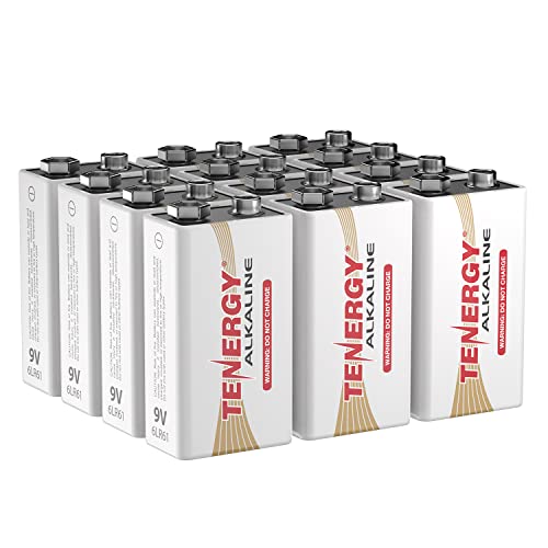 Tenergy 6LR61 9V Alkaline Battery, Non-Rechargeable Battery for Smoke Alarms, Guitar Pickups, Microphones and More, 12 Pack by Tenergy - Used condition - US$11.54