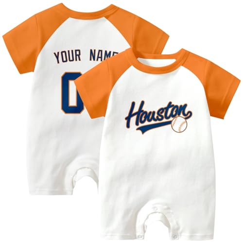 Image of KREDE Baby Clothes Unisex Bodysuit White Custom Name Number for Baby Boys