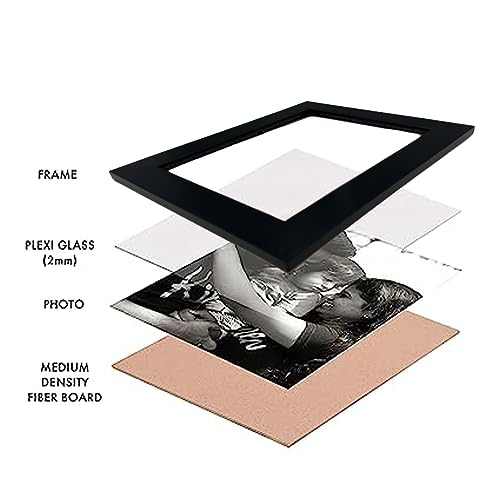 Image of Synthetic Wooden Photo Frame 6x8 Inches | Wall & Tabletop Display with Pre-Installed Hook & Stand | Home & Office Decor Picture Frame (Brown)