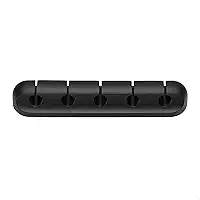 Suporte Organizador de Cabos de Silicone – 5 Entradas, Fixação Adesiva, Portátil e Durável Ideal para Mesa, Escritório e Carro Sanfé