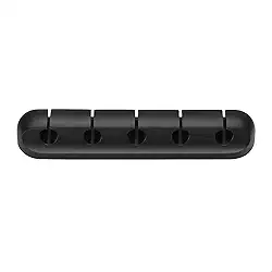 Suporte Organizador de Cabos de Silicone – 5 Entradas, Fixação Adesiva, Portátil e Durável Ideal para Mesa, Escritório e Carro Sanfé