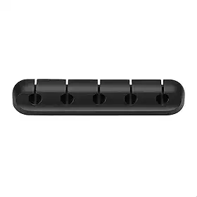 Suporte Organizador de Cabos de Silicone – 5 Entradas, Fixação Adesiva, Portátil e Durável Ideal para Mesa, Escritório e Carro Sanfé