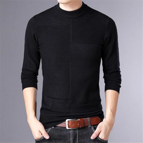 Mens Pullovers Long Sleeved O Neck Plaid Classics Solid Color Sweaters Business Handsome Men Clothing4