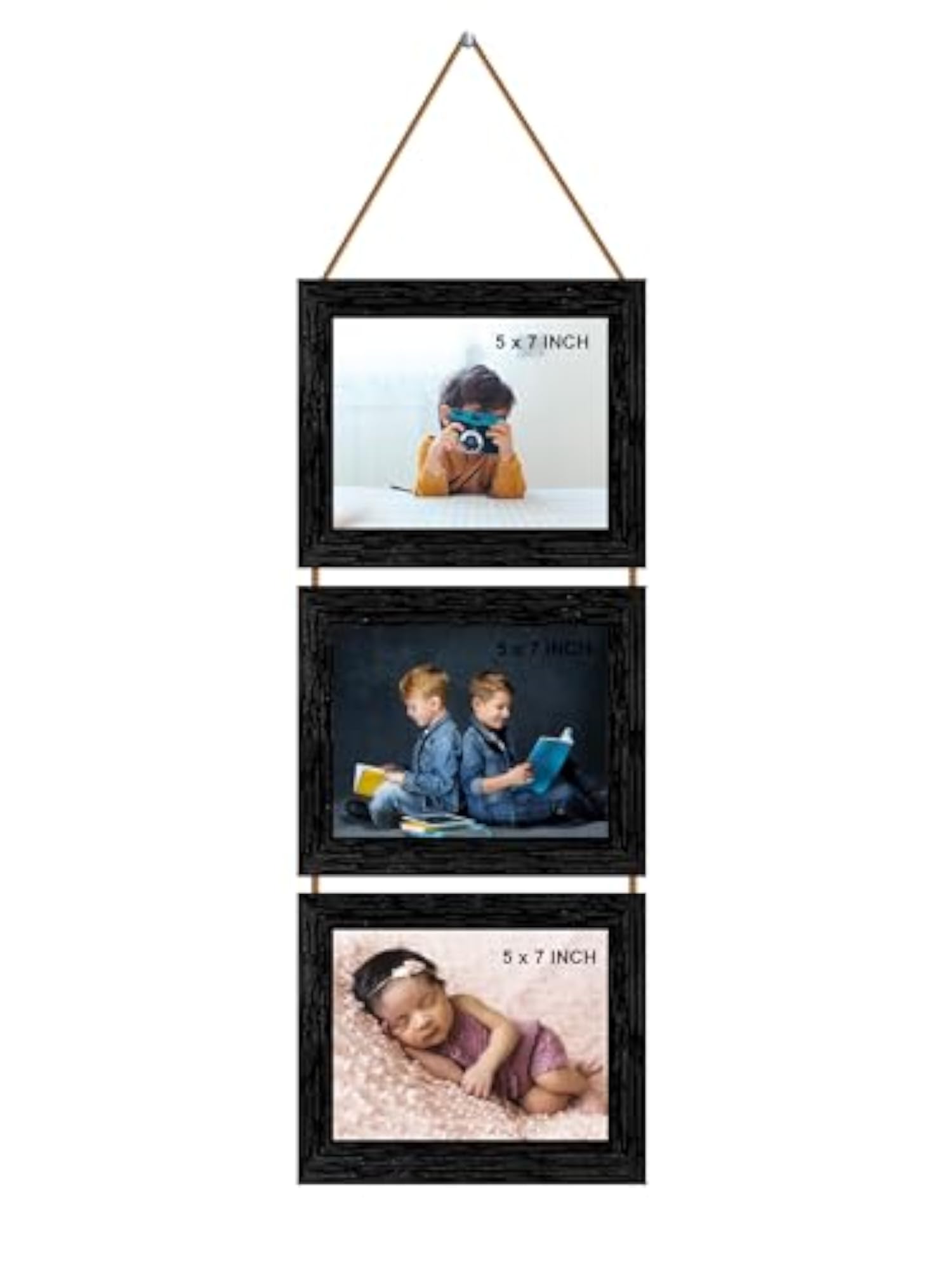 3 in 1 Hanging Photo Frame with Plexiglass, Multi-Photo Display