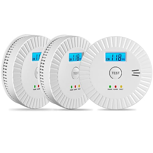 3 Packs Smoke and Carbon Monoxide Alarm with Large LCD Display,Photoelectric Smoke Fire Alarm Powered by Battery,Smoke Detector for Home,Kitchen,Hotel 3 Packs Smoke and Carbon Monoxide Alarm with Large LCD Display,Photoelectric Smoke Fire Alarm Powered by Battery,Smoke Detector for Home,Kitchen,Hotel