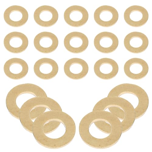 HIAKDOFT 50 Arandelas Planas de Latón M5 X 10 X 10 MM Juntas de Anillo Plano de Cobre Kit de Arandelas de Sellado Métricas para Fijación Industrial y Proyectos de Maquinaria