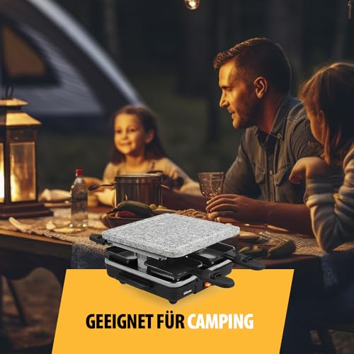 Tristar Raclette-Stein – Steingrillplatte – Grillfläche 21 x 21 cm – Geeignet für vier Personen – Inklusive 4 Pfännchen – BPA-frei – RA-2745 – Bild 4