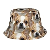 Funny Chihuahua Puppy Bucket Hat for Men Women Printed Fisherman Hat Packable Sun Cap Travel Outdoor Beach Caps