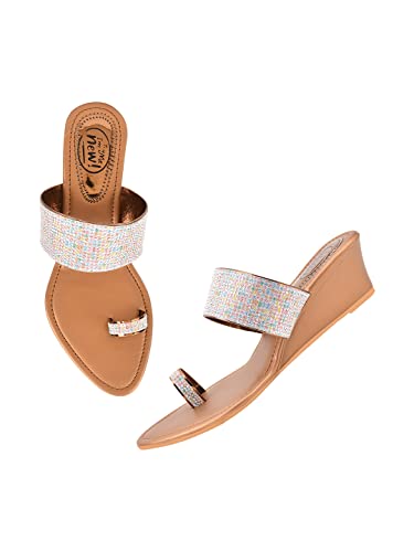 Image of SilverArrow Fashionable Stylish Ethnic Heel Sandal Wedges Sandal Sandal For Womens And Girls