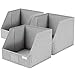 VIVIDECOR Trapezoid Closet Bins for Shelves – 12x12x10 Fabric Storage Baskets, Closet Organizers Bins, Open Front Fabric Baskets, Collapsible Organizer Boxes for Clothes, Linen – Light Gray, 3 Pack