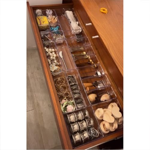 Kit 21 Organizador Multiuso Modular Gavetas Acrílico Cristal Rebirth