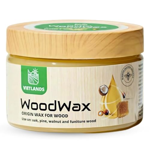 Vietlands Wood Wax Natural Beewax 8.8 Oz, Wood Furniture...
