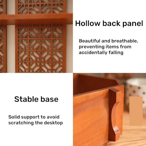 Vintage Wooden Floating Cup Holder - Retro Wall-Mounted Storage Rack for Teacups & Mugs - Space-Saving Desktop Display Stand for Home & Kitchen Decor