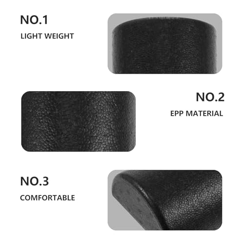 Rodillo de Yoga Toyvian EPP Semirredondo de 30 cm, Superficie Lisa, Negro, para Masaje Muscular y Accesorios de Yoga para Alivio de Espalda y Fitness miniatura 6