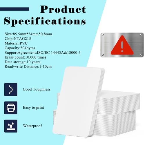 Image of 30PCS Programmable Blank NFC Cards - NTAG215 Compatible with NFC Mobile Phones