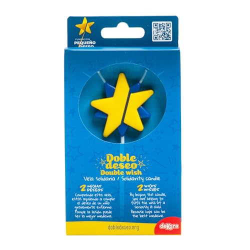 dekora - Vela de aniversário de apoio | vela premium estrela - velas duplo pavio fundação duplo desejo