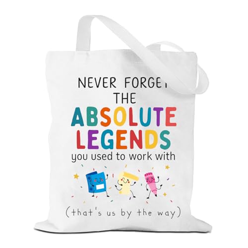 NANYUAYA Colleague Canvas Tote Bag Leaving Gifts for Colleagues Women Farewell Gifts for Coworkers Sorry Your Leaving Presents Funny Retirement Gift Goodbye Work Bestie Souvenirs