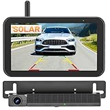 Telecamera di retromarcia senza fili solare 5" Monitor Camera Solare Kit 1080P HD Telecamera di retromarcia IR Visione Notturna IP66 Impermeabile per furgone (5