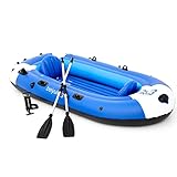IUGGURL 3 Person Inflatable Boat, Thicken Inflatable Kayak with Air Pump Rope Paddle Repair Patch, 1,2,3 Person Fishing Boat Raft for Adults and Kids