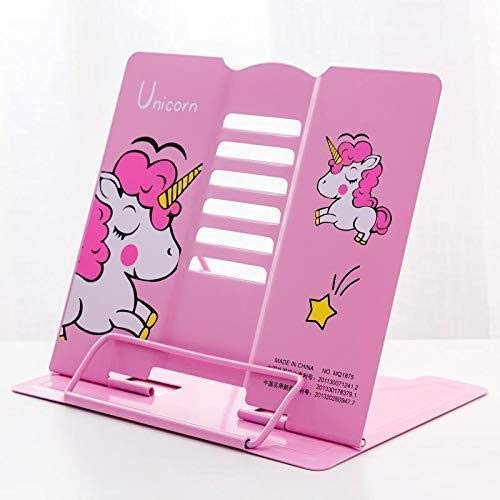 Niralasa Unicorn Metal Adjustable Portable Reading Book Bookends Foldable Stand Holder Bookshelf Document Holder Base Stationery