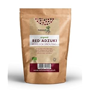 Natures Root Biologische Adzuki-bonen 500g – Gebruikt bij het koken | Kiemende zaden | Groeiende spruiten