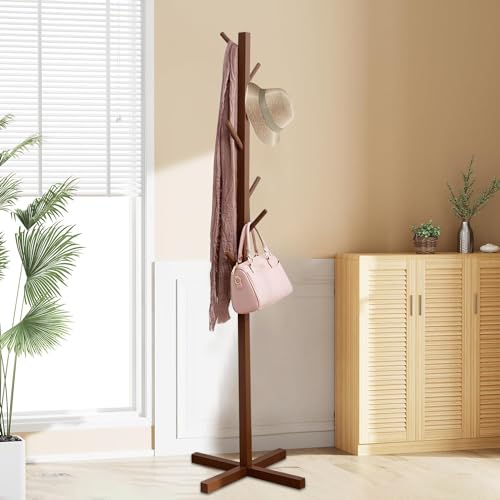 ADA® Premium Natural Bamboo Coat Stand with 8 Hooks, Free Standing Tree Shaped Coat Rack for Entryway Hallway Bedroom – (50 x 50 x 151cm) ADA® Premium Natural Bamboo Coat Stand with 8 Hooks, Free Standing Tree Shaped Coat Rack for Entryway Hallway Bedroom – (50 x 50 x 151cm)