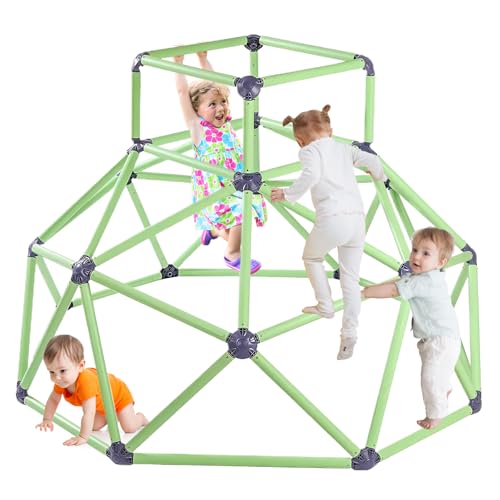 6FT Dome Climber, Climbing Tower Playset, Toddler Climbing Frame with Monkey Bar, Jungle Gym with Convenient Grip, Indoor Outdoor Play Equipment for Kids Age 3+ (Green) 6FT Dome Climber, Climbing Tower Playset, Toddler Climbing Frame with Monkey Bar, Jungle Gym with Convenient Grip, Indoor Outdoor Play Equipment for Kids Age 3+ (Green)