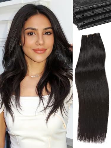 WIGNEE New Double Layered PU OVO Hair Extensions Natural Black