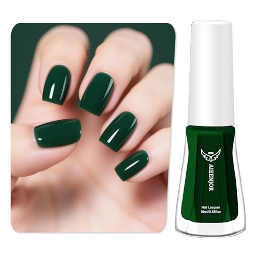 Aieenjor Smalti per Unghie Verde, Smalto per Unghie ad Asciugatura Rapida, Smalto Unghie Lunga Durata 10ml, Nail Art per Salone Unghie