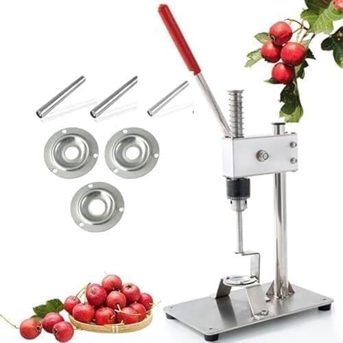 Descorazonador Manual de Acero Inoxidable con Cuchillas Reemplazables, Distancia Movimiento 2.3 Pulgadas, Utensilio Cocina para Espino y Frutas Pequeñas, Herramienta Extracción