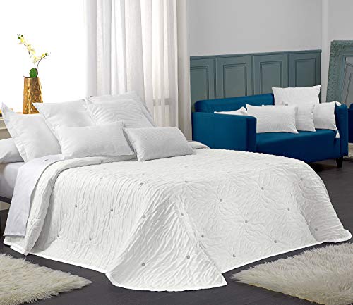 TEXTILONLINE Colcha Capa Fayna (Cama 135 cms., Blanco)