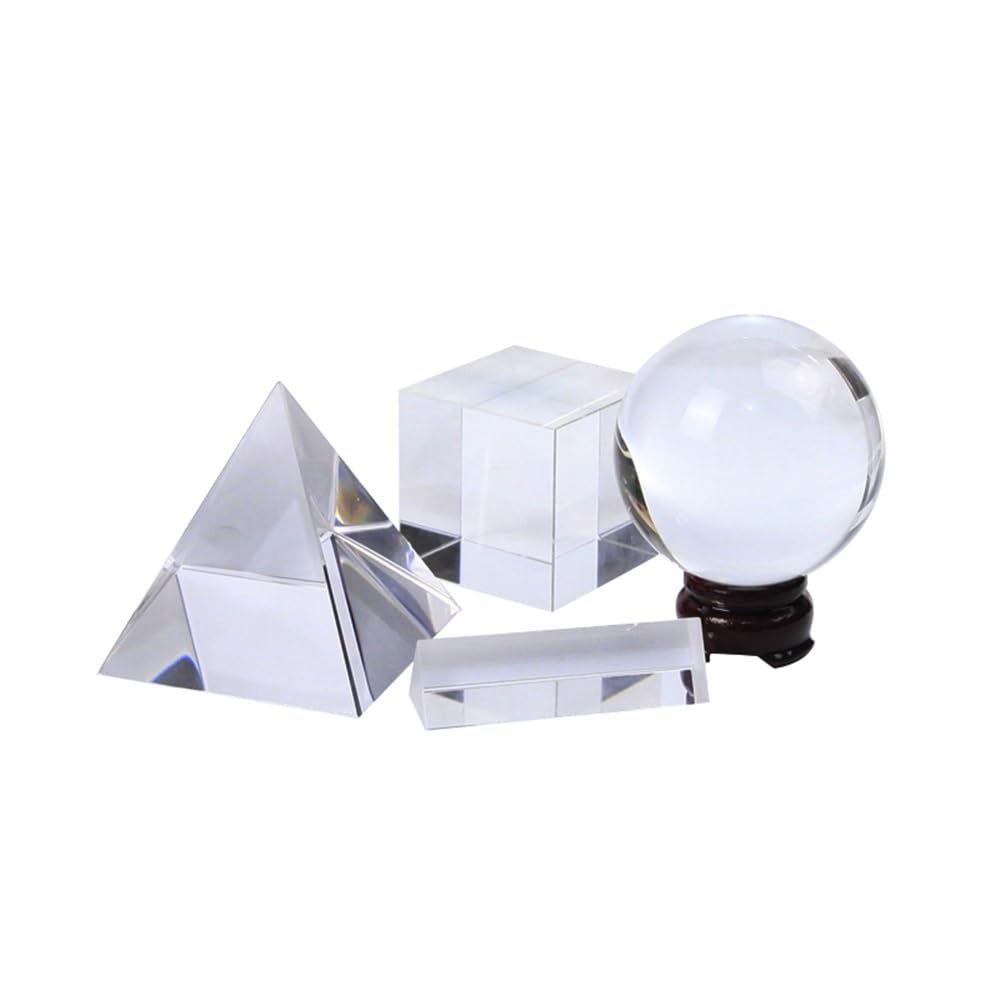 4pz Cubo Vetro Ottico Trasparente 50mm Sfera 40mm Prisma Cristallo K9 | Cubo 60mm, Piramide, Cristallo ottico, for Kit Fotografia