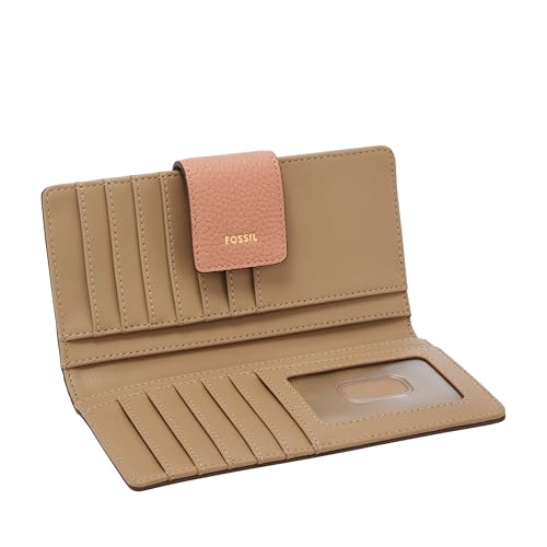 Image of Fossil Women's Logan Leather Wallet RFID Blocking Tab Clutch