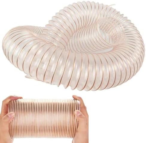 Flexible PU Dust Collection Hose for Woodworking, 5m (16.4ft) Heavy-Duty Shop Vacuum Replacement, 110mm (4.3in) Diameter with Steel Wire Reinforcement