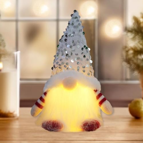 Gnome de Noël avec éclairage LED, décoration de bureau soignée