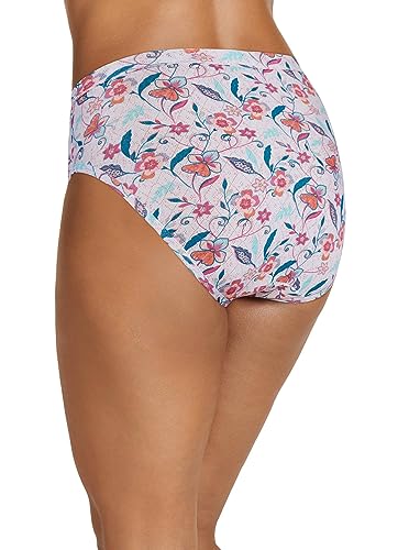 Image of Jockey Women's Underwear Elance Breathe French Cut - 3 Pack, Soft Rose /Bohemian Meadow Aqua Rose Print /Coral Mist, 11