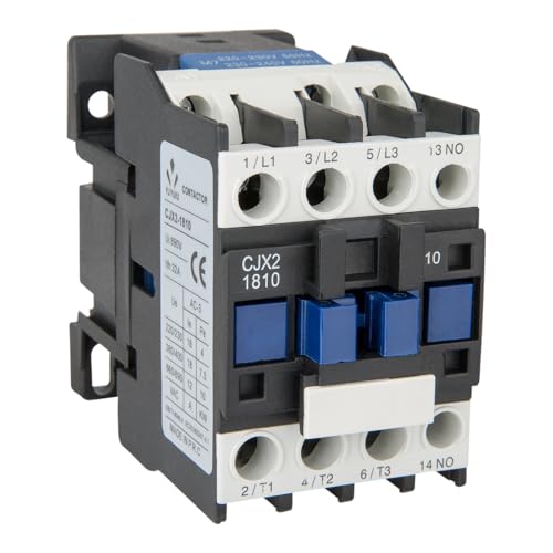 YJYUIU Wechselstromschütz CJX2-1810 Leistungsschütz 220V 50/60Hz 18A 380V 3-polig AC Schütz 220V Uimp 6KV