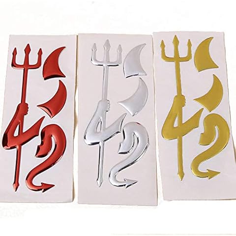 Cestval 1PCS Creative 3D Car Stickers Decoration Personalized Devil Car Logo Decals Auto Supplies for All Cars Random Color Cover