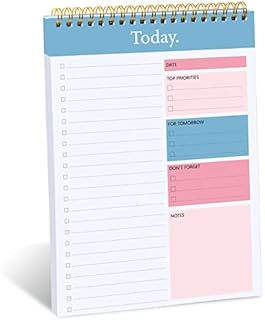 To Do List Pad - Daily Planner Notepad Undated 52 Sheets Tear Off , 6.5" x 9.8" Checklist Productivity Organizer with Hourly Schedule for Tasks