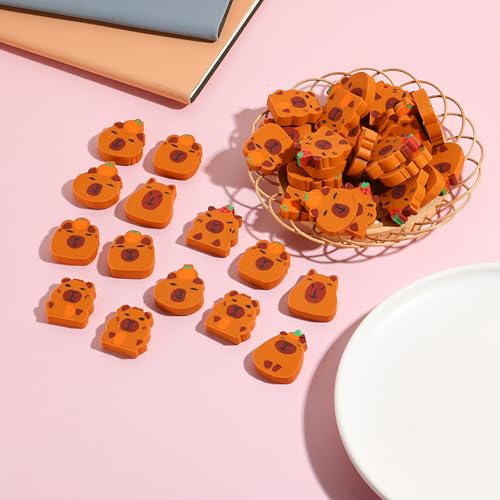 24 Stück Radiergummi Set,Capybara Neuheit Radiergummis Für Party Favors, Random Style Schulbelohnung Und Partygeschenke