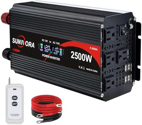 2500 Watt Power Inverter 12V to 110V/120V DC to AC Converter 5000...