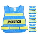 BESTonZON 4stücke Polizeiweste für Junge Mädchen Halloween Cosplay Offizierskostüm Spielweste Rollenspiel Verkleidungsweste Komfortables Material Berufsoutfit für Partys