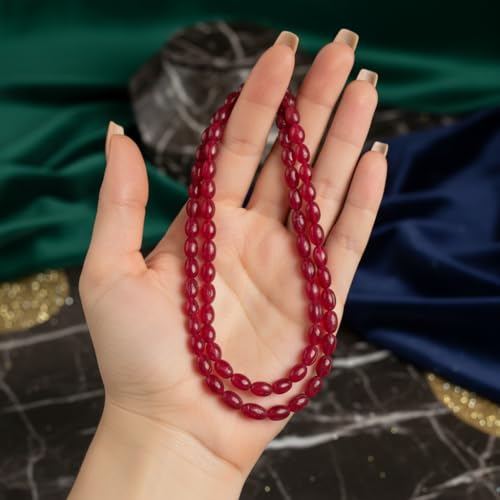Collier perles de calcédoine rubis LKBEADS, création artisanale d'exception