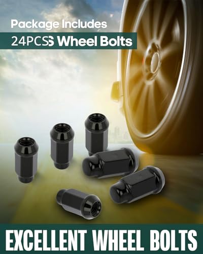 Image of SCITOO 24PCS M14x2 Wheel Lug Nuts M14x2 Black Wheel Studs Lug Nut Fit for 86,for Accord,for Accord Crosstour,for Avalon