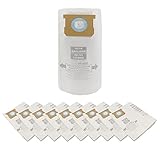 ATXKXE 10 pack Replace part #9066200 Dust Bags，Compatible with Shop Vac 10-14 gallon Vacuum...